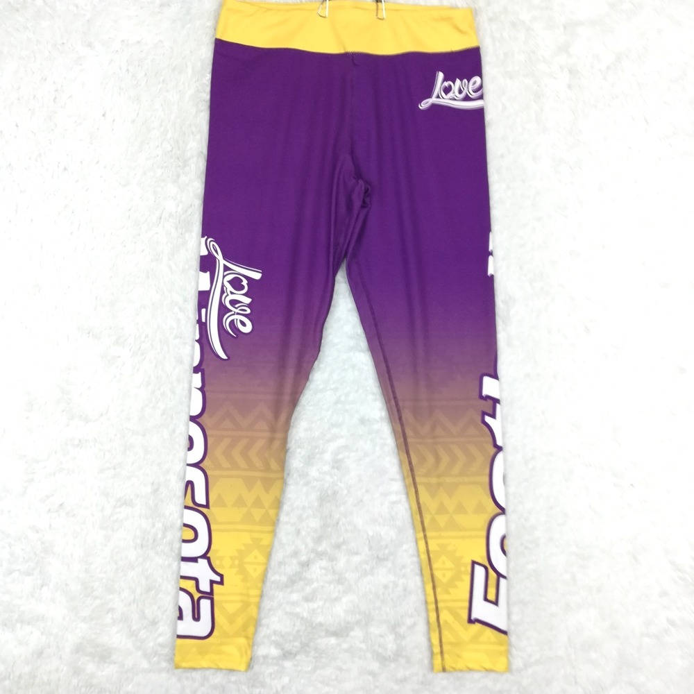 Minnesota Vikings Xlusion Womens‎ Pants Legging Tights Purple Gold Football L